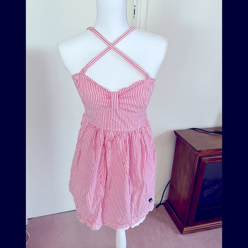 Pink & white striped summer dress